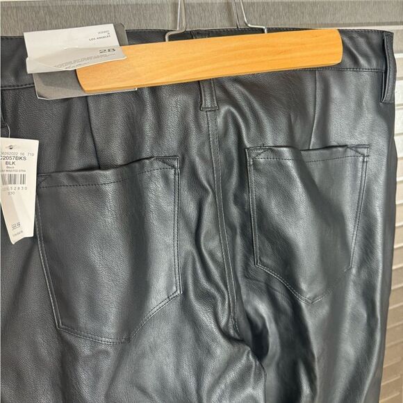 Kancan Slit Leg Faux Leather Flare Leg Pants NWT 28 - Picture 11 of 12